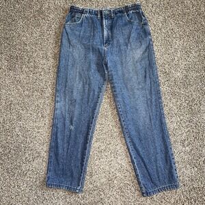 L.L Bean Jean Womens Sz 14 VTG Original RelaxedFit StretchWaist Sides 100%Cotton